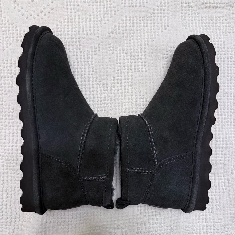 Bearpaw Shorty Water Resistant Winter Boots Graphite Suede Fur Lined 6 - Picture 4 of 9